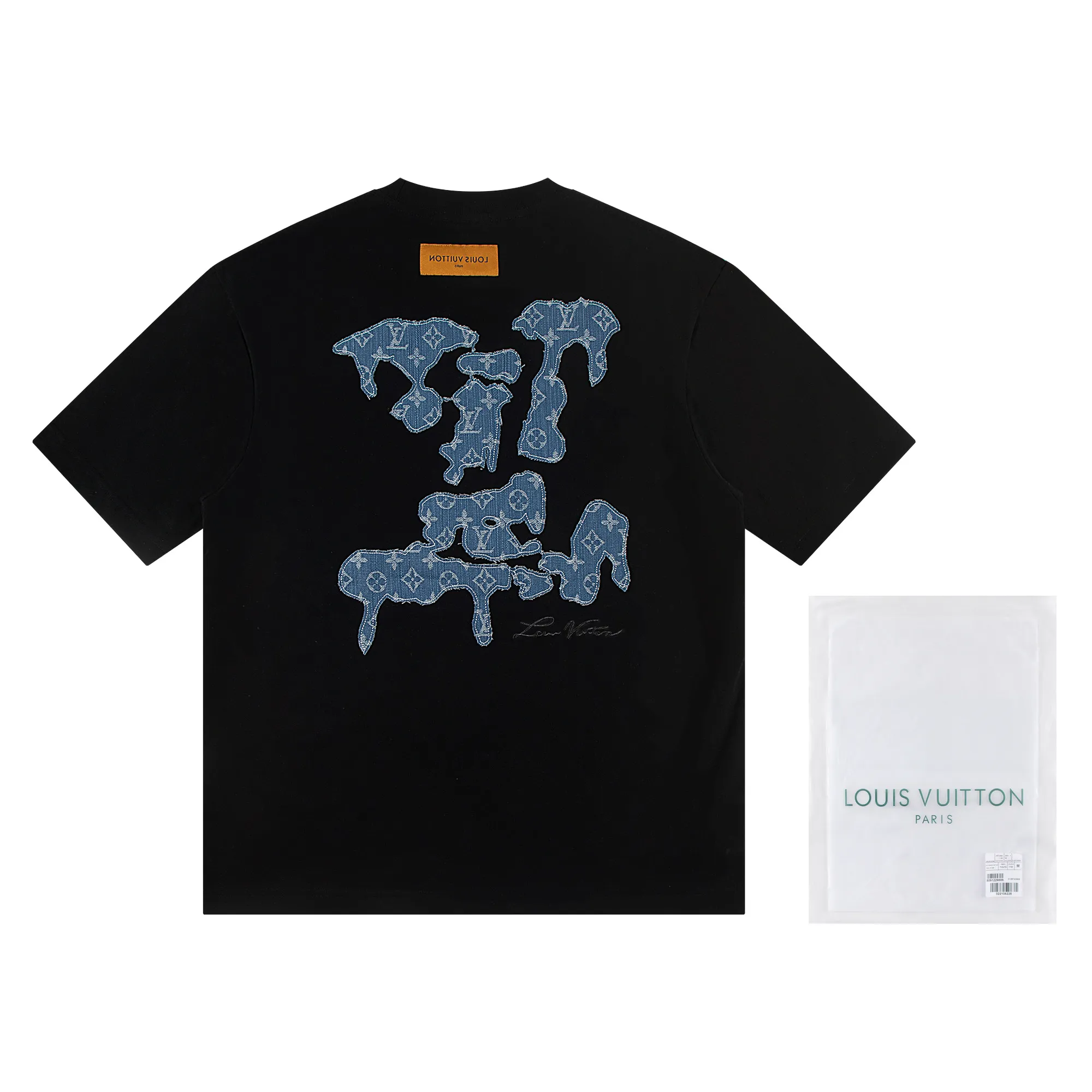 🅿️170 louis vuitto*2026 latest short-sleeved T-shirt (cow embroidery) Material: Made of high version 300g double yarn combed cotton Size: S M L XL Color: black and white Style number: W2638